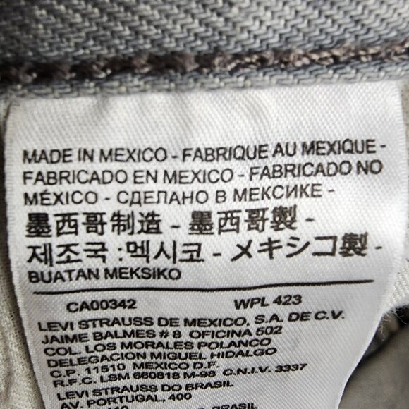 LEVIS 501 Jeans Mens 40x30 Red Tab Button Fly Gray Straight Leg - Picture 9 of 11